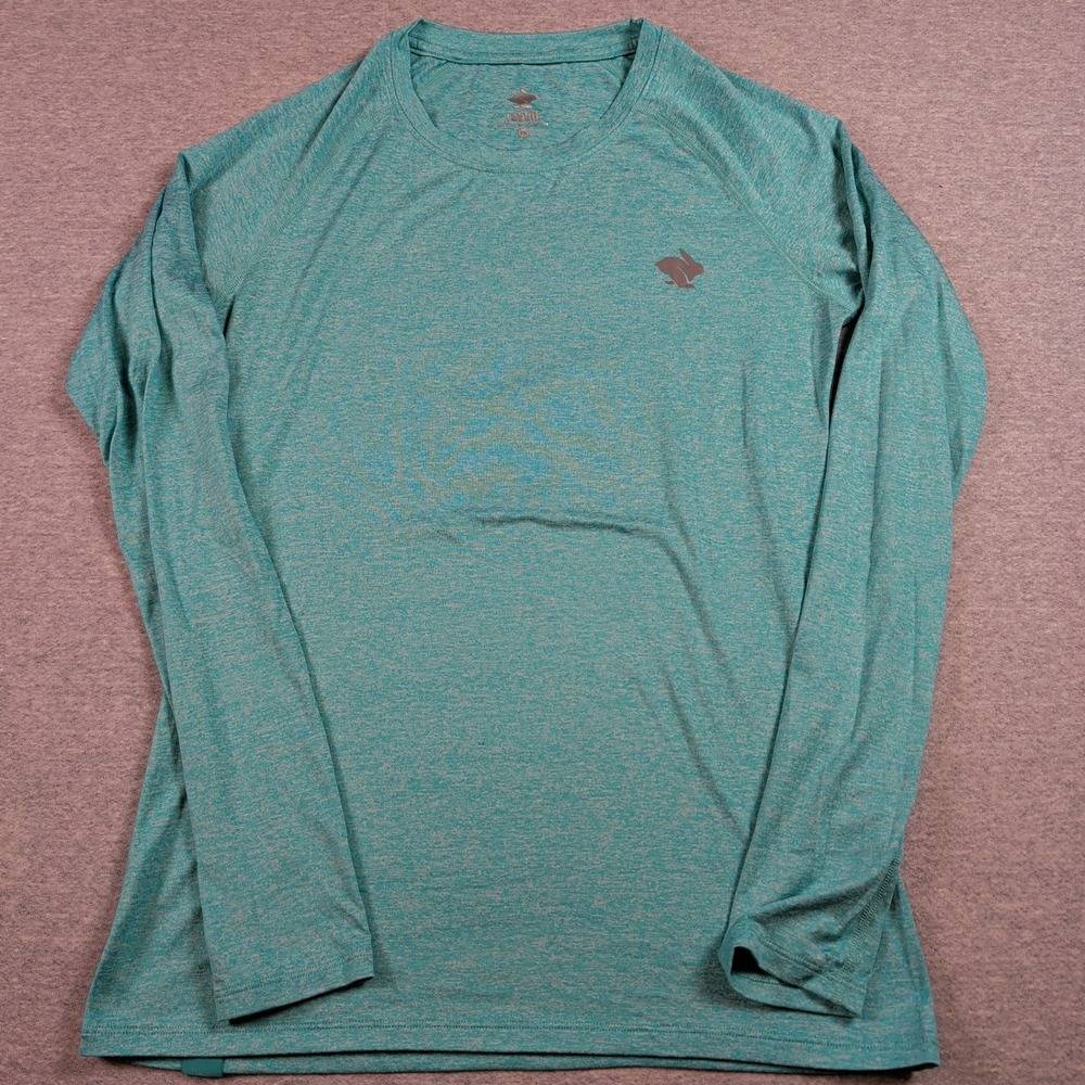 Rabbit EZ Tee Long Sleeve Running Shirt Heather Teal RW141 Womens SM Small
